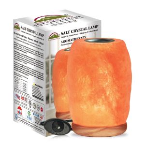 Himalayan Glow Salt Crystal Aroma Lamp, 15W Bulb with Wooden Base, 4 W x 4 H, 2.5 lbs
