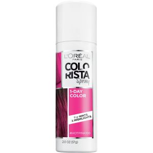 L'Oreal Paris Colorista 1 Day Hair Color Spray, 100 Hot Pink, 2 oz"
