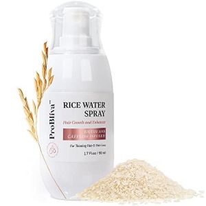 Rice Water Hair Growth Treatment Leave-in Scalp Spray Infused with Biotin Caffeine for Thinning Hair and Hair Loss - with Castor Oil Rosemary Oil, Hair Growth and Enhancer 1.7 Fl. oz