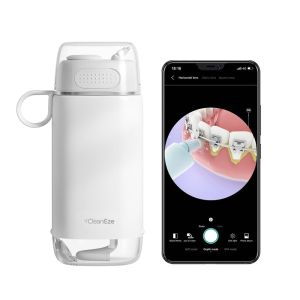 CleanEze Mini Visual Water Flosser w/Camera 5MP 1080P, 3 Jet Tips, 3 Modes, Portable Cordless Electric Water Pick Cleaner for Teeth, Gums, Braces, Dental Care