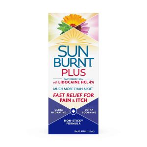 SunBurnt® PLUS Pain Reliefgel for After Sun, Non-sticky Pain Relief with Lidocaine, Aloe, Calendula, 4 Fl Oz