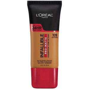 LOreal Paris Infallible Pro-Matte Liquid Foundation Makeup, 109 Classic Tan, 1 fl oz
