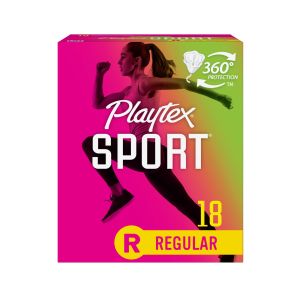 Playtex Sport Plastic Tampons, Unscented, Regular, 18 Ct