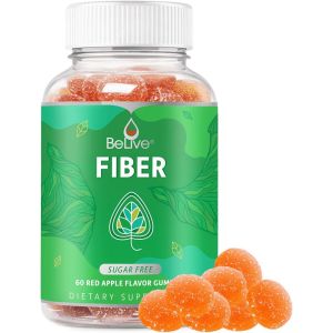 BeLive Fiber Supplement 60 Gummies Red Apple Flavor