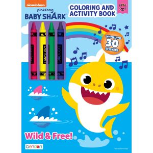 Baby Shark 48 Page Coloring Book With 4 Crayons, Paperback