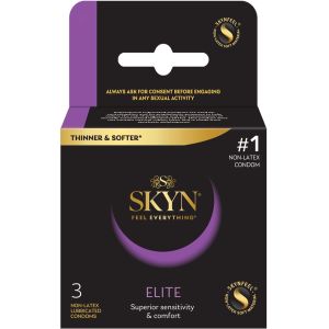 SKYN, Elite Non-Latex Lubricated Condom, 3 Count