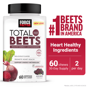 Force Factor Total Beets Soft Chews with Beetroot Supplement, 60 Chews"