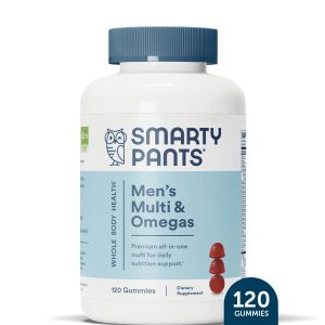 SmartyPants Men's Multi & Omega 3 Fish Oil Gummy Vitamins with D3, C & B12 - 120 ct"