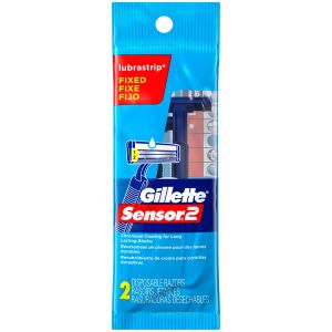 Gillette Sensor2 Mens Disposable Razors, 2 Count