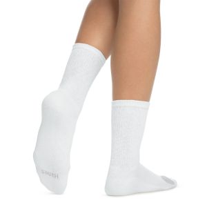 Hanes Crew Socks 6 Pack  Women Cool Comfort Mid Calf Cushioned Cotton Blend Wick