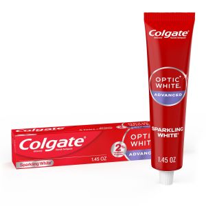 Colgate Travel Size Optic White Advanced Hydrogen Peroxide Toothpaste, Sparkling White, 1.45 oz