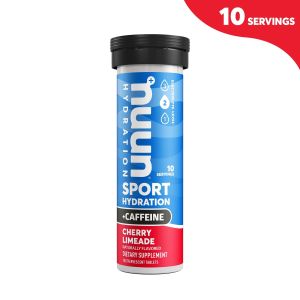 Nuun Sport +Caffeine Electrolyte Tablets for Proactive Hydration, Cherry Limeade, 10 Count Tube"