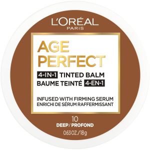 LOreal Paris Age Perfect Balm Foundation Makeup, D10 Deep, 0.609 fl oz