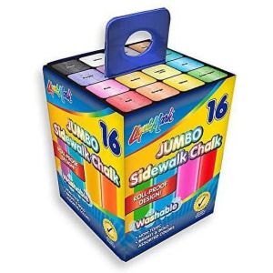 Sidewalk Chalk Box Set - 16 Assorted Colors - Roll Proof Design - f5ae96c0-90f1-4387-a9ab-087ab7e70c9a.f182ee1a18f176d954bd3c16abeaaa12.jpg