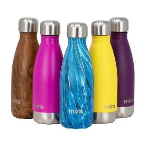 MIRA 12 oz Double Wall Vacuum Insulated Stainless Steel Water Bottle with Screw Cap, Dynamic Blue