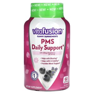VitaFusion PMS Daily Support, Blueberry Lavender, 25 mg, 60 Gummies"