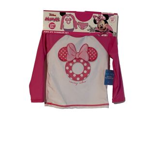 Disney 2-Piece Sunwear Swimwear Size 3T by Sun and Sky Pink Minnie Mouse UPF50+