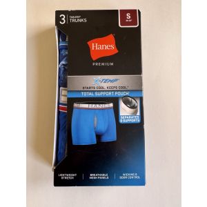 Hanes X-Temp Premium Mens Trunks Size Small 3-Pack Front Pouch Silky Material