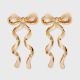 SUGARFIX by BaubleBar Bow Statement Stud Earrings - Gold: Zinc Material, Post Closure, 2