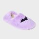 Women's Bat Glitter Embroidered Halloween Faux Fur Pull-on Slipper Socks with Grippers - Hyde & EEK! Boutique™ Purple/Black S/M - 1276017116-1.jpg