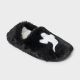 Women's Ghost Embroidered Halloween Faux Fur Pull-on Slipper Socks with Grippers - Hyde & EEK! Boutique™ Black/White M/L - 1276027945-1.jpg