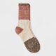 Women's Colorblock Ribbed Supersoft Crew Boot Socks - Universal Thread™ Rust/Burgundy 4-10 - 1276060572-1.jpg