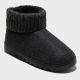 Dluxe by Dearfoams Women's Bella Felted Bootie with Knit Cuff Slippers - Black L - 1276071382-1.jpg