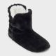 Womens Quilted Faux Fur Booties with Grippers - Auden™ Black M/L