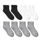 Kids' 8pk Ankle Length Socks - Dealworthy White/Gray/Black M/L - 1276088327-1.jpg
