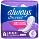 Always Discreet Incontinence Pads, Extra Heavy Absorbency, Long Length, 45 CT