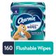 Charmin Flushable Wipes, 4 Flip-Top Packs, 40 Cleansing Wipes per Pack, 160 Total Wipes
