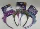 Ampro 2 Pack Happy New Year Glitter Headbands, Assorted Colors, (x3) 6 Total