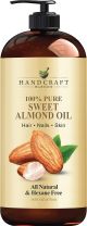 Handcraft Blends Sweet Almond Oil for Skin, Pure and Natural Hair Oil and Body Oil, 16 Fl Oz
