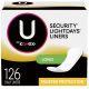 U by Kotex Clean & Secure Panty Liners, Light Absorbency, Long Length, 126 Count