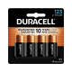 Duracell CR123A 3V Lithium Battery for Home Devices, 4 Count