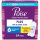 Poise Incontinence Pads for Women, 4 Drop Moderate Absorbency, Long Length, 54 Count