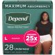 Depend Fresh Protection Women's Incontinence & Postpartum Bladder Leak Underwear, L, 28 Count