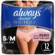 Always Discreet Boutique Incontinence Underwear, Maximum Protection, Size S/M, Rosy, 12 Ct