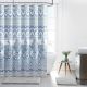 15-Piece Malik Blue Damask Dobby Fabric Shower Curtain Set - 672643586-1.jpg