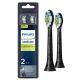 Philips Sonicare Diamondclean Replacement Toothbrush Heads, HX6062/95, Brushsync™ Technology, Black 2-pk