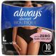 Always Discreet Boutique Incontinence Underwear, Maximum Protection, L, Black, 10 Ct