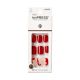 KISS imPRESS Long-Lasting Short Square Gel Press-On Nails, Glossy Medium Red, Adore You, 33 Ct.