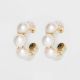 Mini Pearl Hoop Earrings - a New Day Gold: Nickel-Free Metal, Post Closure, 1.1