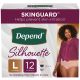 Depend Silhouette Adult Incontinence & Postpartum Bladder Leak Underwear, Disposable Adult Diapers for Women, Maximum Absorbency, L, Black, Pink & Berry, 12 Count