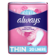 Always Thin Regular Daily Liners, Unscented, 20 Count
