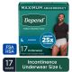 Depend Fresh Protection Incontinence Underwear for Men, Adult Diapers, L, 17 Count