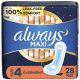 Always Maxi Pads without Wings, Size 4, Overnight Absorbency, 28 CT