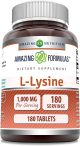 Amazing Formulas L-Lysine 1000mg Amino Acid Vitamin 180 Tablets Supplement  | Non-GMO | Gluten Free | Made in USA - e96dfbcd-0cda-4419-b631-33ecc72d3c42.f93cd2b1c3250842e4d3d3dc4f7f0eab.jpg