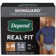 Depend Real Fit Adult Incontinence Underwear, Disposable Adult Diapers for Men, Maximum Absorbency, S/M, Black & Grey, 14 Count