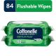 Cottonelle Gentle Plus Flushable Wipes, 2 Flip-Top Packs